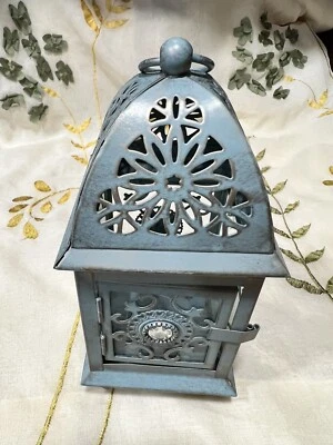 Metal Glass Bird Cage Hanging Table Votive Tea Light Candle Holder Lanturn - Imagem 1 de 2