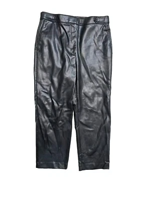 Pantalones para mujer Ann Taylor imitación cuero 12 negro lirise Foto 1 de 4