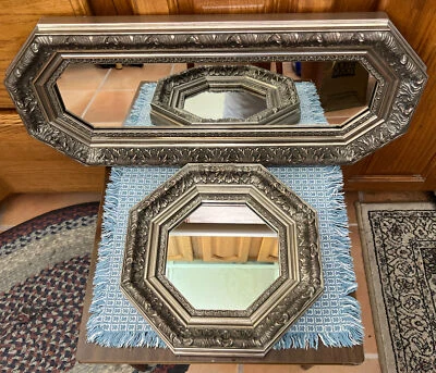 Ethan Allen Mirror Wall 07-4038 22x9 And 10.25 Silver Octagon Rectangle - Image 1 of 4