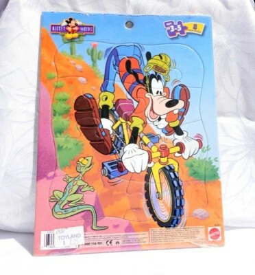 Vintage 1998 Disney Mickey and Kids Frame Tray Puzzle Goofy Mattel NIP New - Image 1 of 2