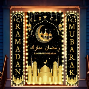 3 Pcs Ramadan Mubarak Hanging Banner LED Eid Mubarak Decoration Set 71 X 35.4/11 - Picture 1 of 12