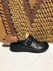 Tatami Birkenstock Black Leather Mule Clog Distressed Slip On Comfort sz L9/M7