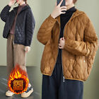 Women's Hooded Cotton Down Jacket Bat Sleeves Loose Lightweight Warm Coat