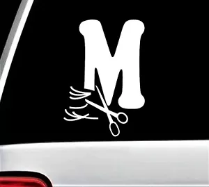 Buchstabe M Friseur Friseur Schere Salon Spa Aufkleber Sticker Locken M1122 - Bild 1 von 7