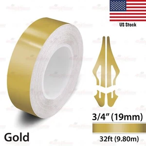 3/4" Vinyl Pinstriping Pin Stripe Car Body Styling Tape Decal Sticker 19mm GOLD - Picture 1 of 12