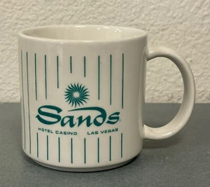 VINTAGE THE SANDS HOTEL CASINO LAS VEGAS NEVADA COFFEE CUP MUG GREEN - Picture 1 of 3