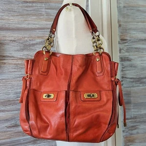 Coach Schultertasche Chelsea Flaggschiff curry orange Leder Drehverschlusstasche 17786 - Bild 1 von 16