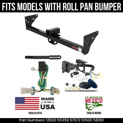 Engate de reboque para 98-04 GMC Sonoma com ajuste de fiação de 7 pinos com Roll Pan Curt 3.5K 2" - Imagem 1 de 4