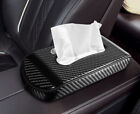 For Lexus LS500 2018-2023 Carbon Fiber Car Tissue Napkin Paper Towel Case Black