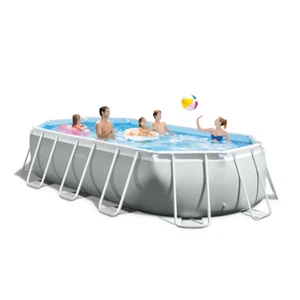Intex Prism Frame Oval 5.03m Outdoor Above Ground Swimming Pool Set w/ Filter - Picture 1 of 9