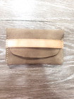 Handmade Reclaimed Suede Leather Wallet Pouch Beige