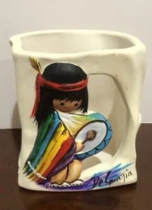 Ted DeGrazio Native American SW Drummer Boy Paper Bag Luminaire Candle Holder - Picture 1 of 13
