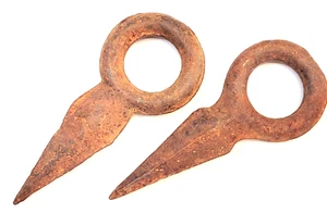 2 Pcs Log Dog Rafting Eye Logging Spike Tool 5 5/8" Vintage Excellent Condition - Bild 1 von 3