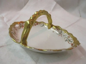 Antique France Blakeman & Henderson Limoges Basket gold gilded reticulated - Picture 1 of 4