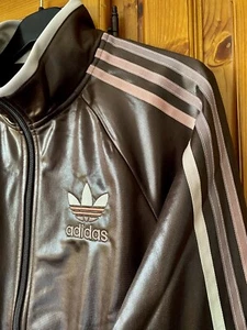 Adidas Chile men’s Track top XS Chocolate Brown Shiny . Gay Int 🔥RRP £89.99 - Picture 1 of 8