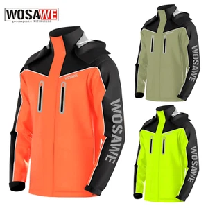 WOSAWE Unisex Motocicleta Impermeable Impermeable Impermeable Chaqueta con Capucha Bolsa de Almacenamiento - Imagen 1 de 21