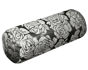 mq06g Silver Metallic Black Ash Grey Rose Shimmer Velvet Bolster Cover Yoga Case - Picture 1 of 8