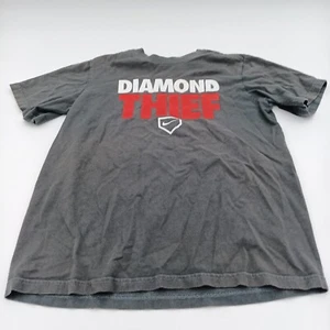 Nike Shirt Boy's Medium Gray Diamond Thief Baseball Short Sleeve - Picture 1 of 7