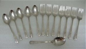 Lot of 13 pieces LIDO PATTERN 1938 Wm A Rogers Oneida Silverplate Flatware - Picture 1 of 6
