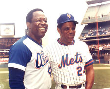 Hank Aaron & Willie Mays Color 8 x 10 Photo HOF Atlanta Braves New York Mets OF