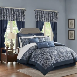 Madison Park Essentials Brystol 24 Piece Room Comforter All Season Bedding-Set - Picture 1 of 76