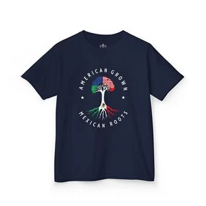 Kids Graphic Tee American Grown, Mexican Roots Youth Casual Wear - Picture 1 of 19