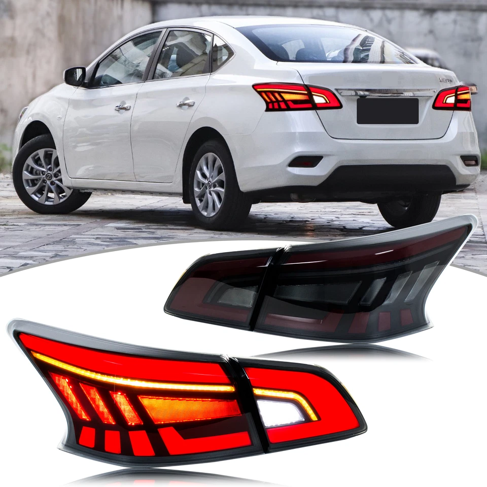 LED Tail Lights for Nissan Sentra Sylphy 2013-2019 B17 Black Rear Lamps Assembly - Image 1 of 4