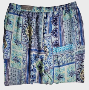Chicos Womens Pants Elastic Waist Capri Wide Leg Floral Print Pockets Size 14P - Picture 1 of 9