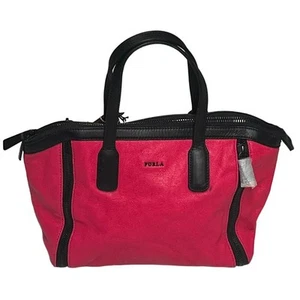 Furla Bowler bag, zipper closure,Top handle Bright Pink Textured leather Bag - Picture 1 of 17
