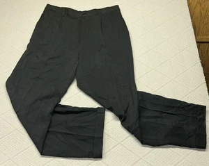 Nautica Dress Pants Men's 36x32 Black Pleated Classic Fit 80% Silk 20% Linen D1 - Imagen 1 de 6
