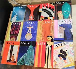 Full Run Of Issues 1929 ASIA Magazine classic Art Deco era Frank McIntosh cover - Picture 1 of 24