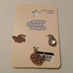 More Than Magic Girls' 3pk Charm Set - Round Gem, Glittery Cat Head, Dream Big - Picture 1 of 3