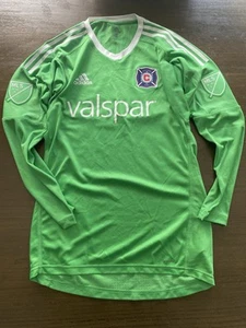 Authentic MLS Jersey Chicago Fire Long Sleeve Valspar Large Adidas Adizero Green - Picture 1 of 7
