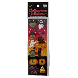 Confezione Fogli Adesivi HALLOWEEN Vintage Nuovi Con Scatola Bambini Zucca Strega Mostro - Foto 1 di 9