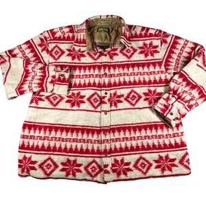 Orvis Wool Blend Shacket Mens XXL Fair Isld Nordic Snowflake Button Up Jacket - Picture 1 of 15