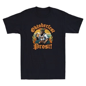 German Bigfoot Lederhosen Oktoberfest Prost Beer Mug Gift Vintage Men's T-Shirt - Picture 1 of 8