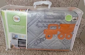 Circo Dream Truckin’ 4pc Crib Bedding Set Trucks Gray Orange Baby Nursery New - Picture 1 of 18