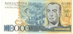 Brazil Banknote 100000 Cruzeiros 1985 - AU/UNC - C176 / P-205a -A0650017000A - Picture 1 of 2