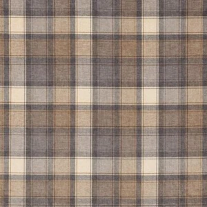 Glencoe Sutherland Natural Plaid Check Fabric Heavy Chenille Upholstery Curtain - Picture 1 of 8