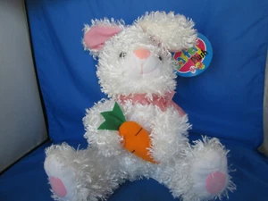 Bunny Rabbit Stuffed Animal Super Soft Shaggy With Carrot 10" Plush - Picture 1 of 8
