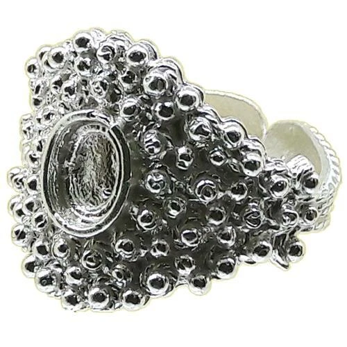 Coralli di Sardegna Base Anello Fedina Sarda Filigrana Argento Pallini Castone  - Immagine 1 di 1