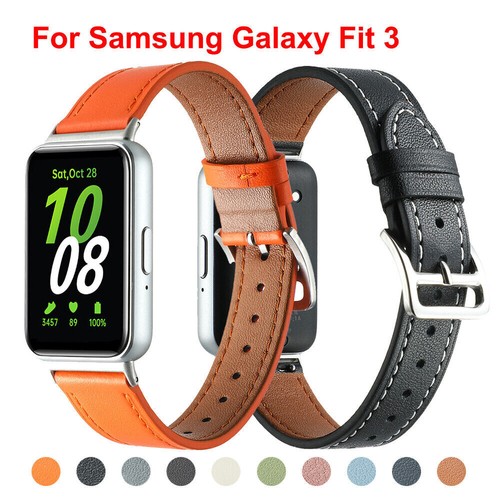OFF WHITE Cinturino in pelle per Samsung Galaxy Fit 3 SM R390 Ricambio Orologio Cinturino