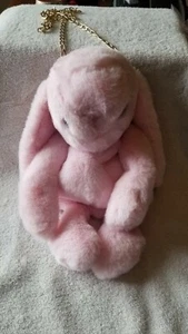 Girls Rabbit Bunny plush pink Crossbody Handbag purse ultra soft Easter NEW - Picture 1 of 9