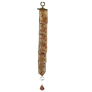 Vintage French Floral Tapestry Wine Magazine Shoe Holder Bell Pull Corona Decor - Picture 1 of 9