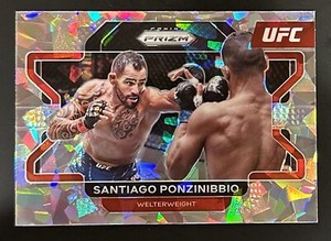 2022 Panini Prizm UFC Santiago Ponzinibbio Cracked Ice #50