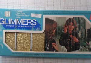 36 Vintage 1970's Glimmers Hoyne Mirror Gold Glass Wall Tile Brick 2" x 6" NOS - Picture 1 of 6