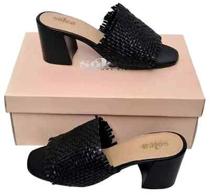 SOLEA Marigold Comfort Fit Ladies Black 7cm Block Heel Mules Slip On MRRP £49 - Picture 1 of 8