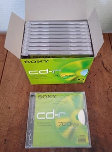 NEUF: Lot de 10 CD-R 700MB 80 mn Compact disc recordable SONY - 3 DISPOS C58 - Photo 1/2