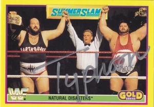 Typhoon Signed 1992 WWF Yellow Merlin Gold SummerSlam Trading Card #10 WWF - Picture 1 of 6