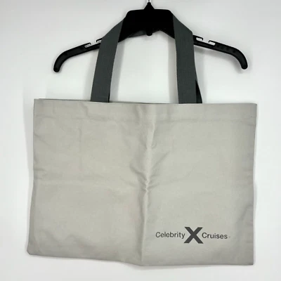 Хлопковая холщовая сумка-тоут Celebrity Cruises с логотипом и небольшой сумкой на молнии сверху для отпуска путешествий - Изображение 1 из 4